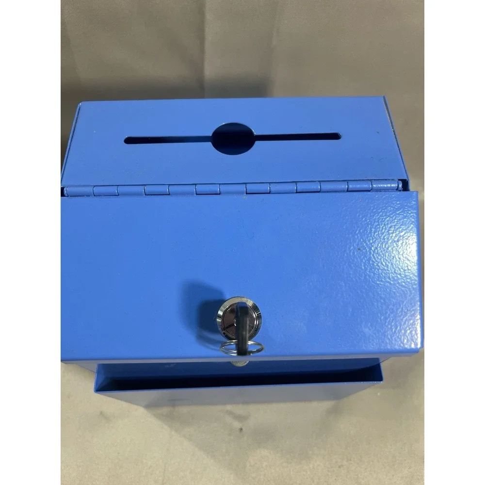 TIP/SUGGESTION/DONATION BOX W/KEY‎ WALL/COUNTER ATTACHMENT HOLES (2507)